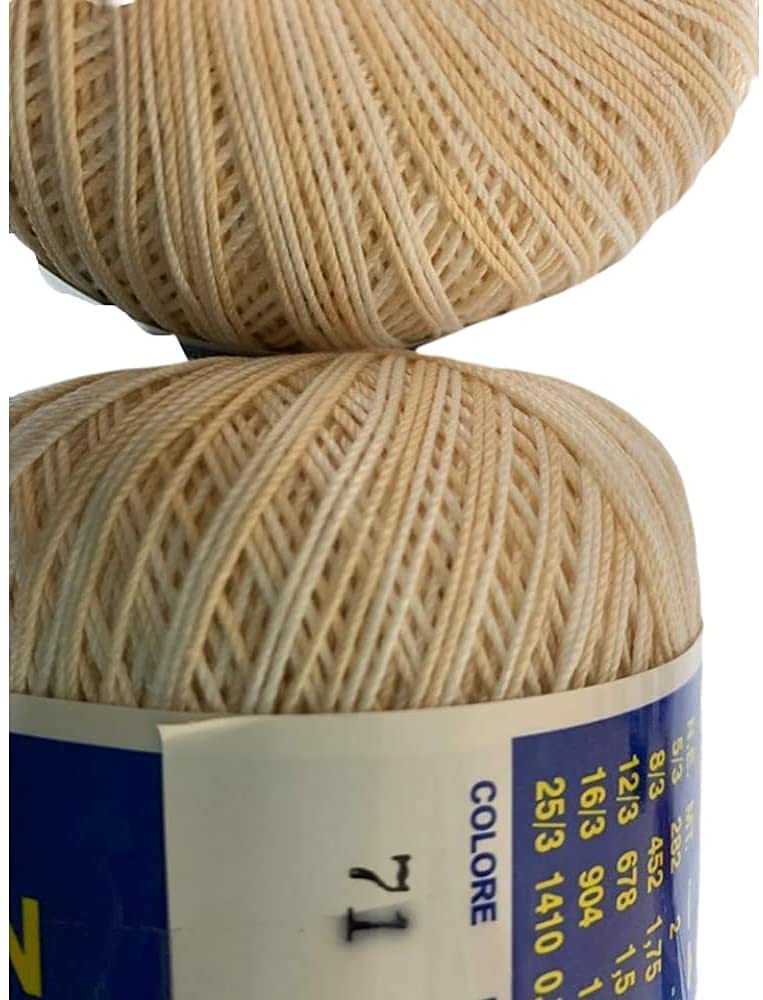 Filo Di Scozia Sfumato In Cotone N.8 – 100g Di Puro Amore Per Uncinetto, Colore Panno E Bianco 71
