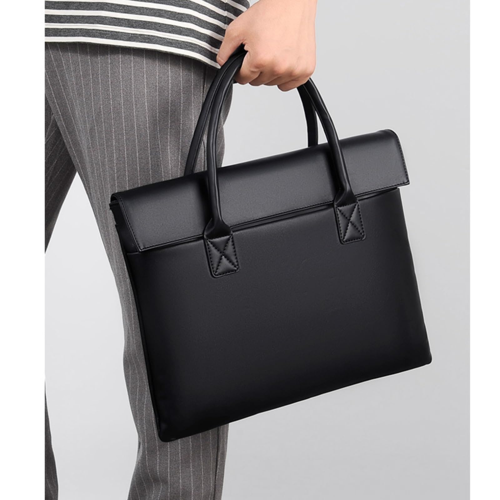 borsa pc Valigetta in pelle for uomo donna adatta for laptop da 14 pollici | Custodia for documenti di lavoro d'ufficio for avvocati d'affari professionisti