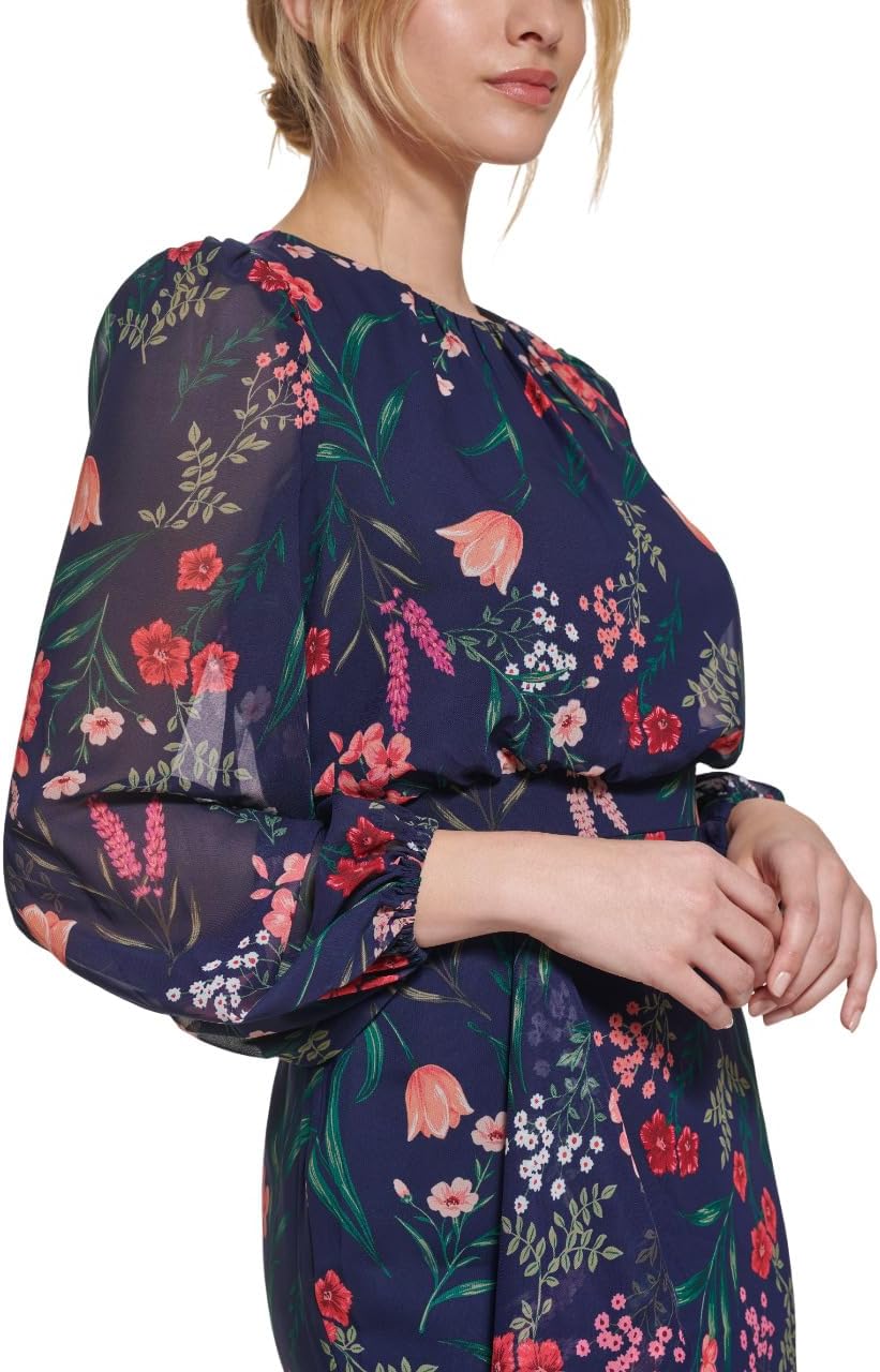 Eliza J Women's Balloon Sleeve High Neck Cascade Maxi Dress - Image 4