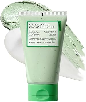 FULLY Green Tomato Pore Clay Mask Cleanser, Blackhead Mask 120ml | Clay Pack Cleanser for Deep Pore Cleansing, Blackhead & Sebum Control, Gentle Korean Face Wash for Oily & Combination Skin