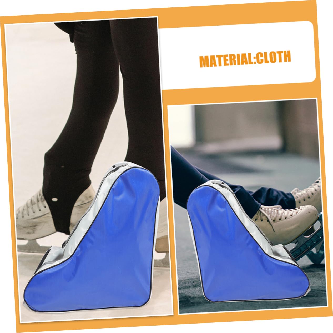 BESPORTBLE Borsa Pattini Triangolare 2 Pezzi in Stoffa per Bambine | Tracolla Integrata, Formato Leggero e Portatile, Adatta a Roller Skates e Figure Skating