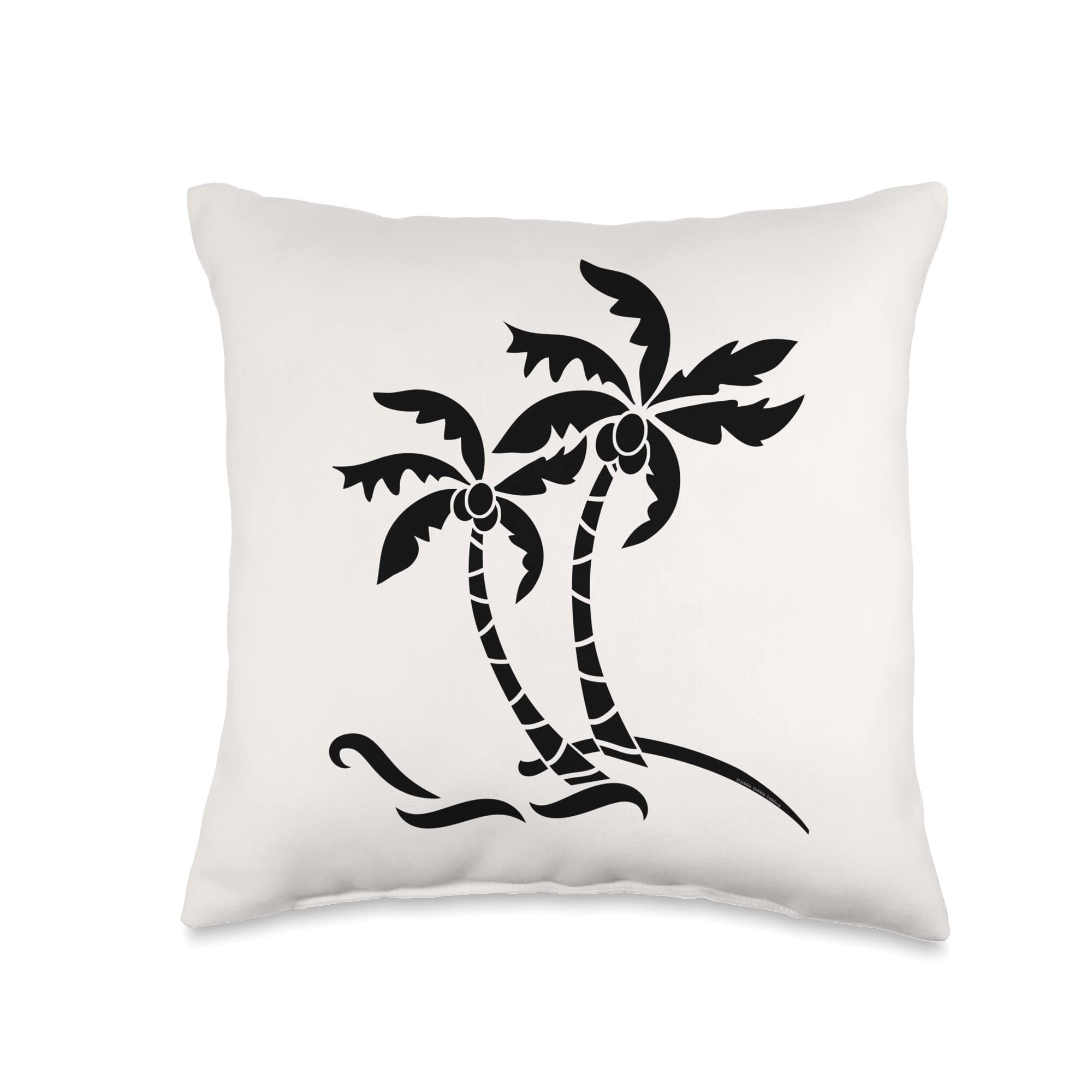 ON Back Tropical Palm Trees Graphic Beach Vacation Summer Throw Pillow, 16x16, Multicolor