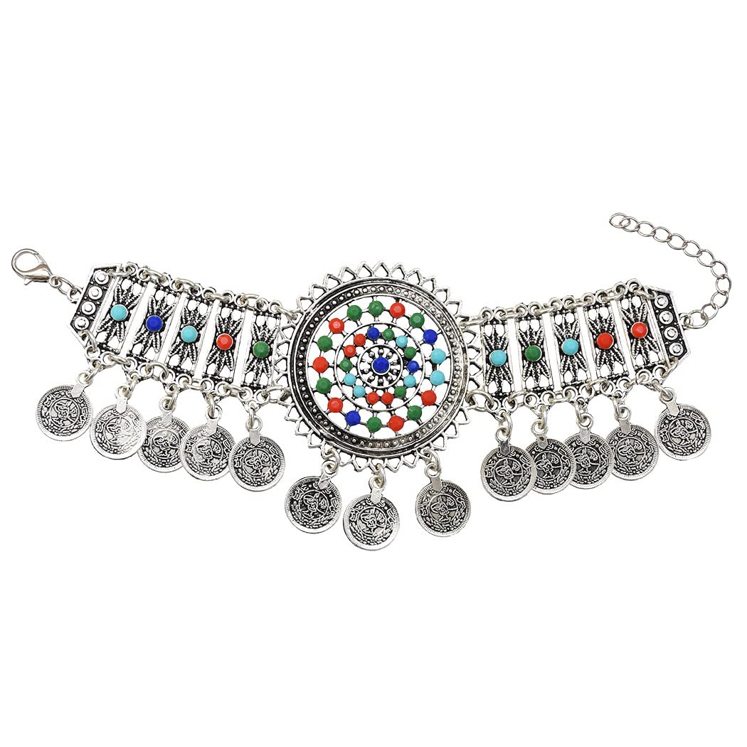Set Di 5 Gioielli In Stile Boho Chic – Catene Oro, Collana, Bracciale E Orecchini, Perfetto Per Feste, Danza Del Ventre E Carnevale