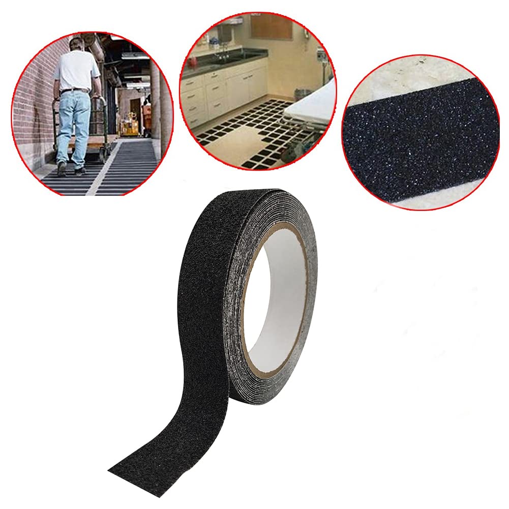 Nastro Antiscivolo Per Scale DGN - 2.5cm X 20m, Adesivo Nero Per Interni/Esterni - Foto 8