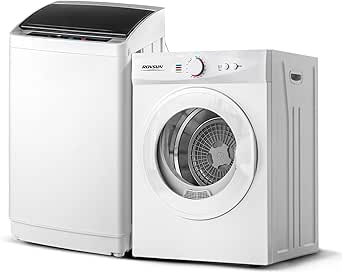 ROVSUN 1.8CuFt Portable Clothes Dryer and 17.8LBS Full-Automatic Washing Machine Set, Compact Laundry Washer and Dryer Combo for Apartment, Dorms, Home