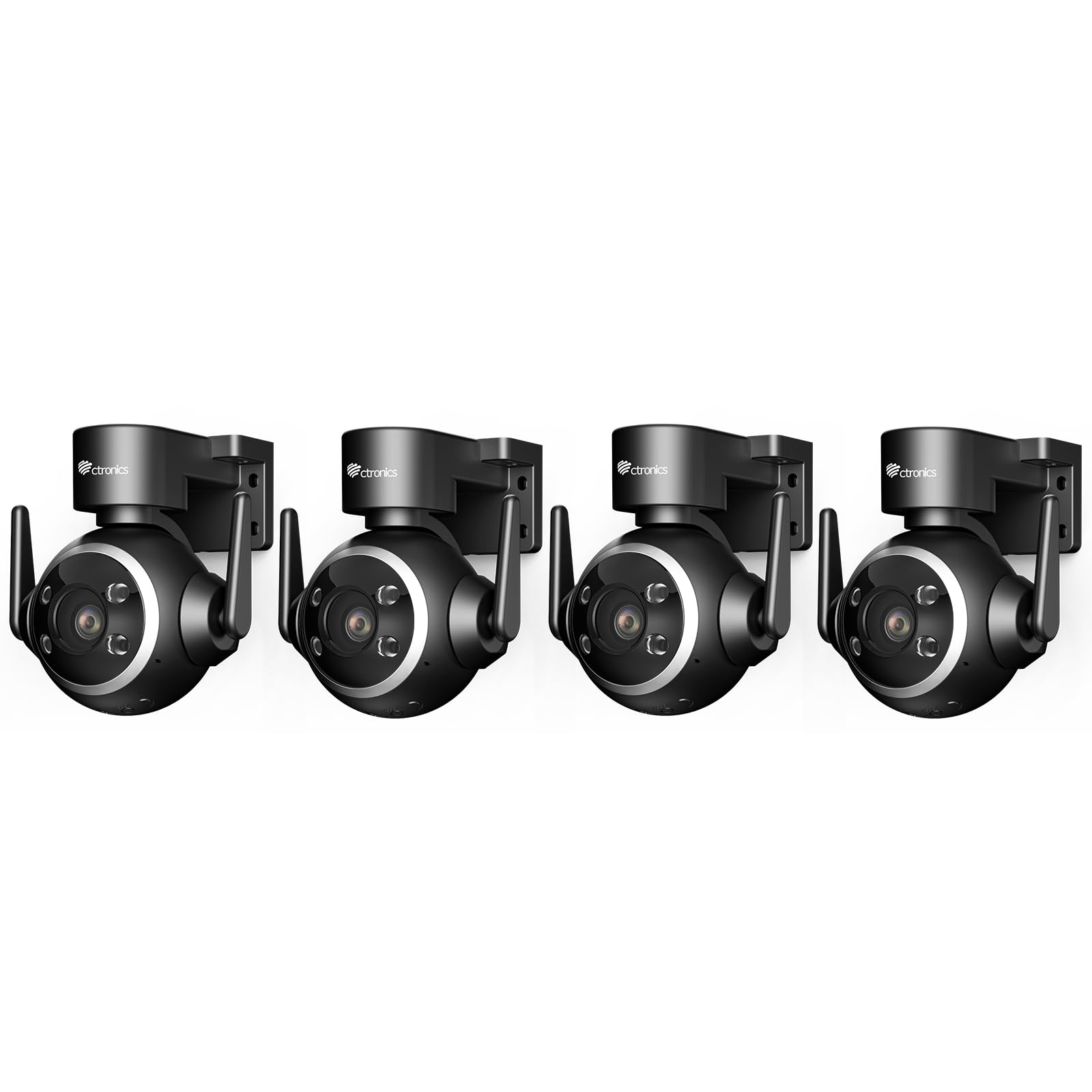 Ctronics 4MP bewakingscamera voor buiten, zonne-accu, PTZ WLAN-camera, outdoor, draadloos, met PIR-detectie, 30 m kleur nachtzicht, 2-weg audio, pc en smartphone, IP66