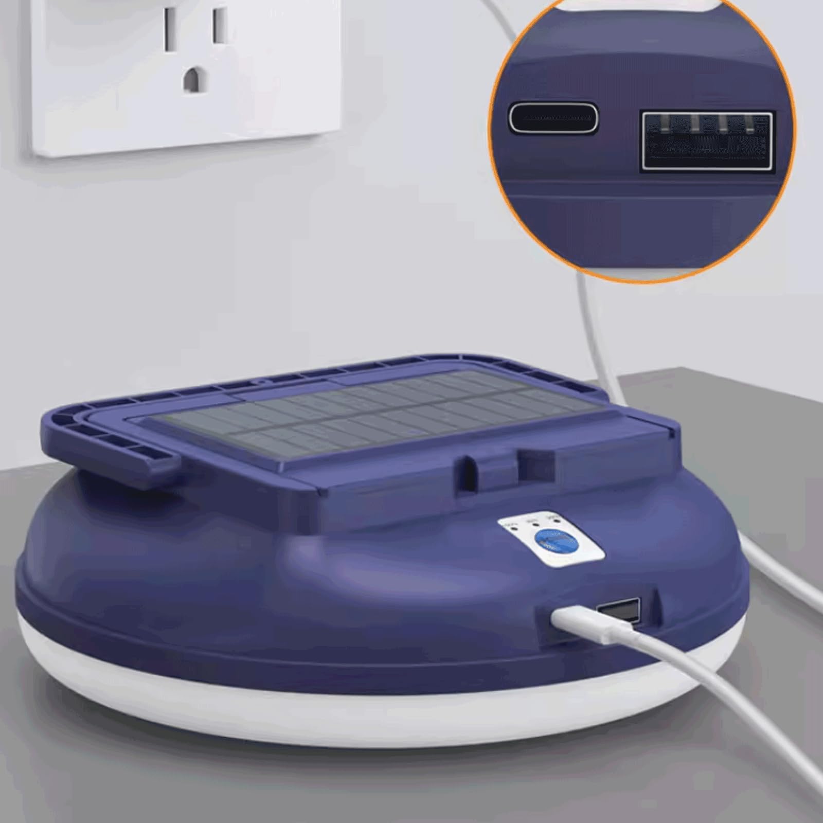 Linterna de plástico para Acampar, Linterna para Tienda de campaña al Aire Libre, Linterna de Camping con Carga Solar, Linterna de Camping Multifuncional con Gancho