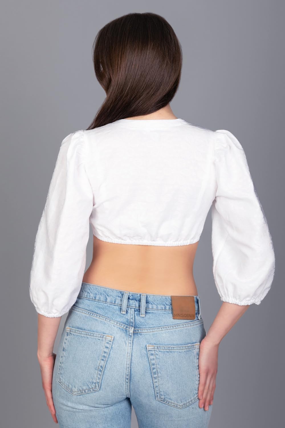 Edelnice Trachtenmode hochwertige Dirndlbluse Mariella mit Puffärmeln