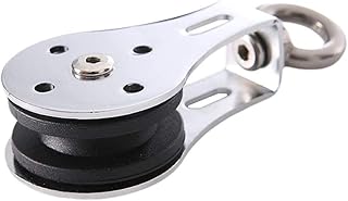 Swivel Pulley,Stainless Steel Double Bearings Silence Traction Wheel, Heavy Duty Pulley Loading 300KG, 360 Degree M8 Swivel Ring Lifting Traction Wheel,for 3-8mm Steel Wire Rope