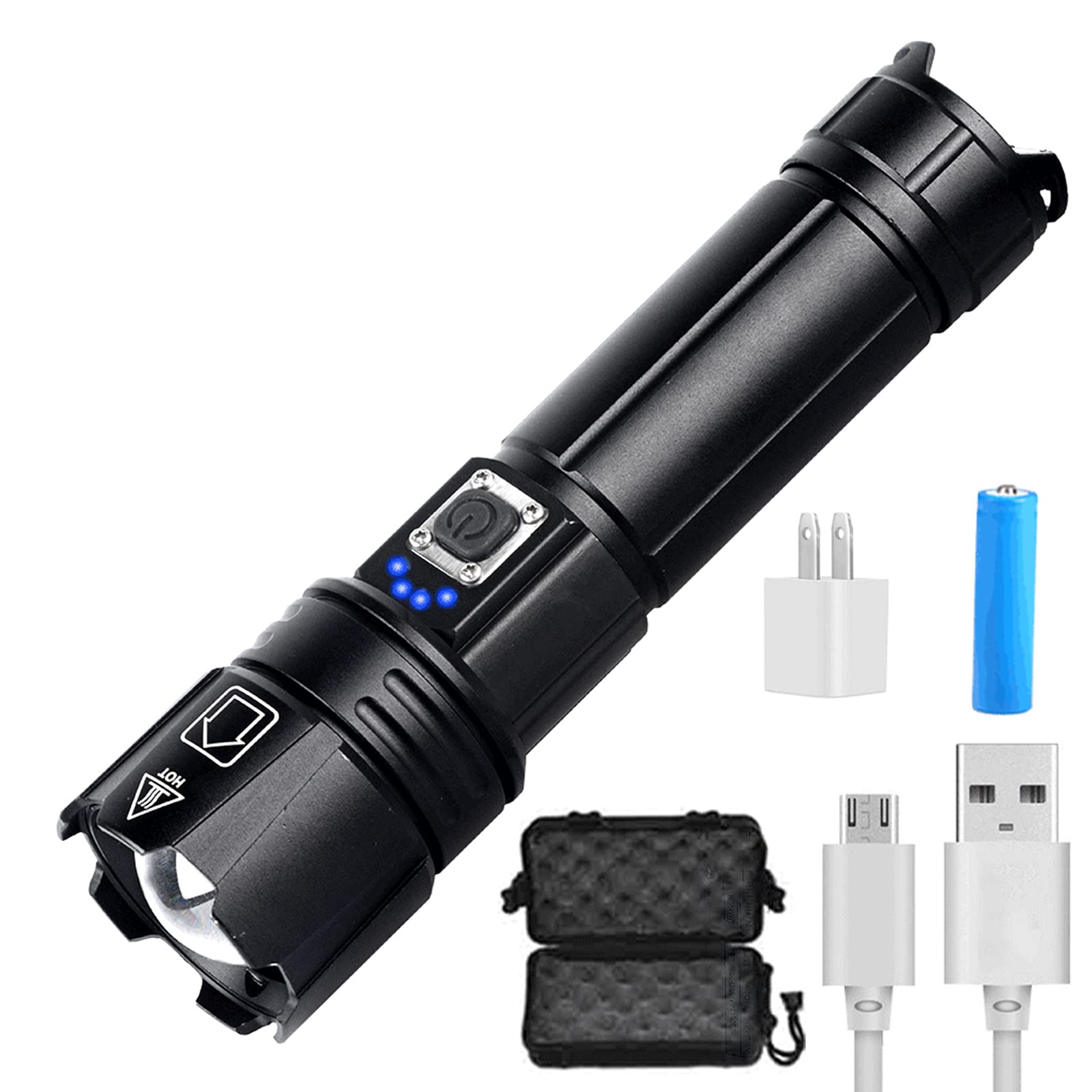 Rechargeable LED Flashlight USB Flashlight P99,spare Mobile Power Supply,outdoor Flashlight Highlight Waterproof Zoom Flashlight