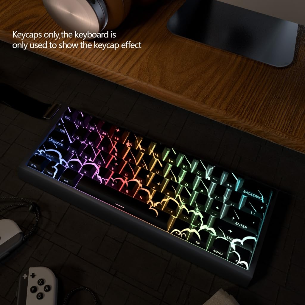 Tastiere meccaniche Keycap Set Illuminazione Lato Stampa Star Rain Theme 74 Keycaps