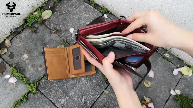 Billetera Mujer Grande Cartera Piel Mujer Ekavale Con RFID - 9 Ranuras Y Compartimento Monedas | Rojo Clásico 13.5x9 Cm Monedero Tarjetas Clásico