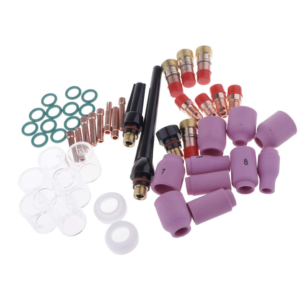 Torche TIG consommables lot 49 pièces avec lentille à gaz buse céramique pour WP 17 WP 18 WP 26