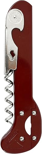 Franmara Boomerang - Corkcrew clásico estilo camarero con cortador de papel de aluminio, color burdeos