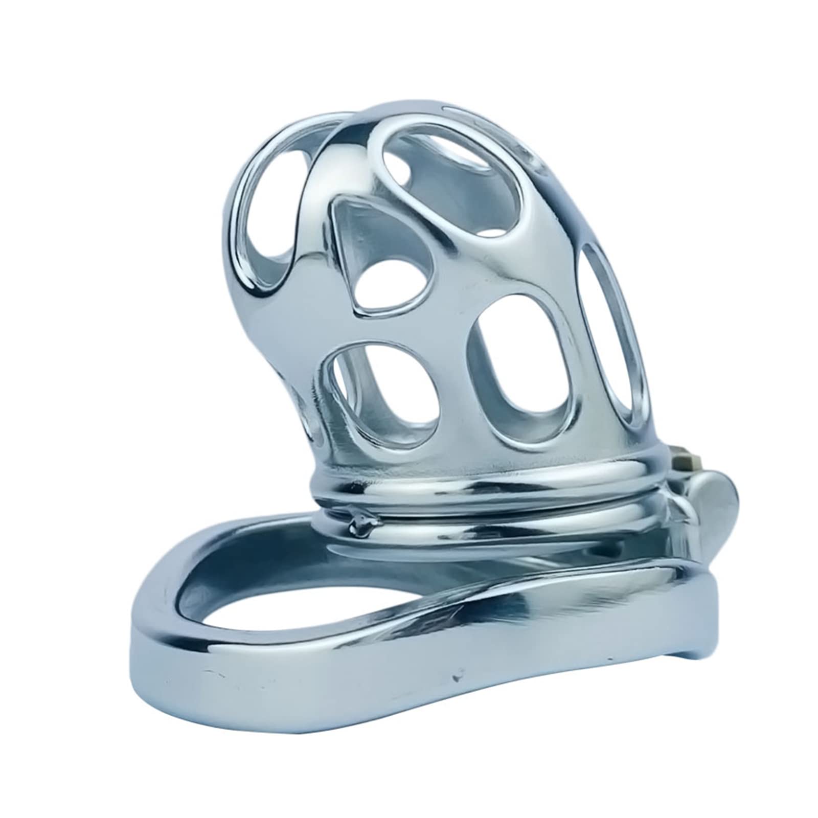 Edelstahl Keuschheitskäfig Herren Metall Peniskäfig Male Keuschheitsgürtel Cock Cage Penis Käfige Chastity Device Extrem Sklaven Keuschheit Bondage SM Sexspielzeug für Männer(Bogenring-45mm)