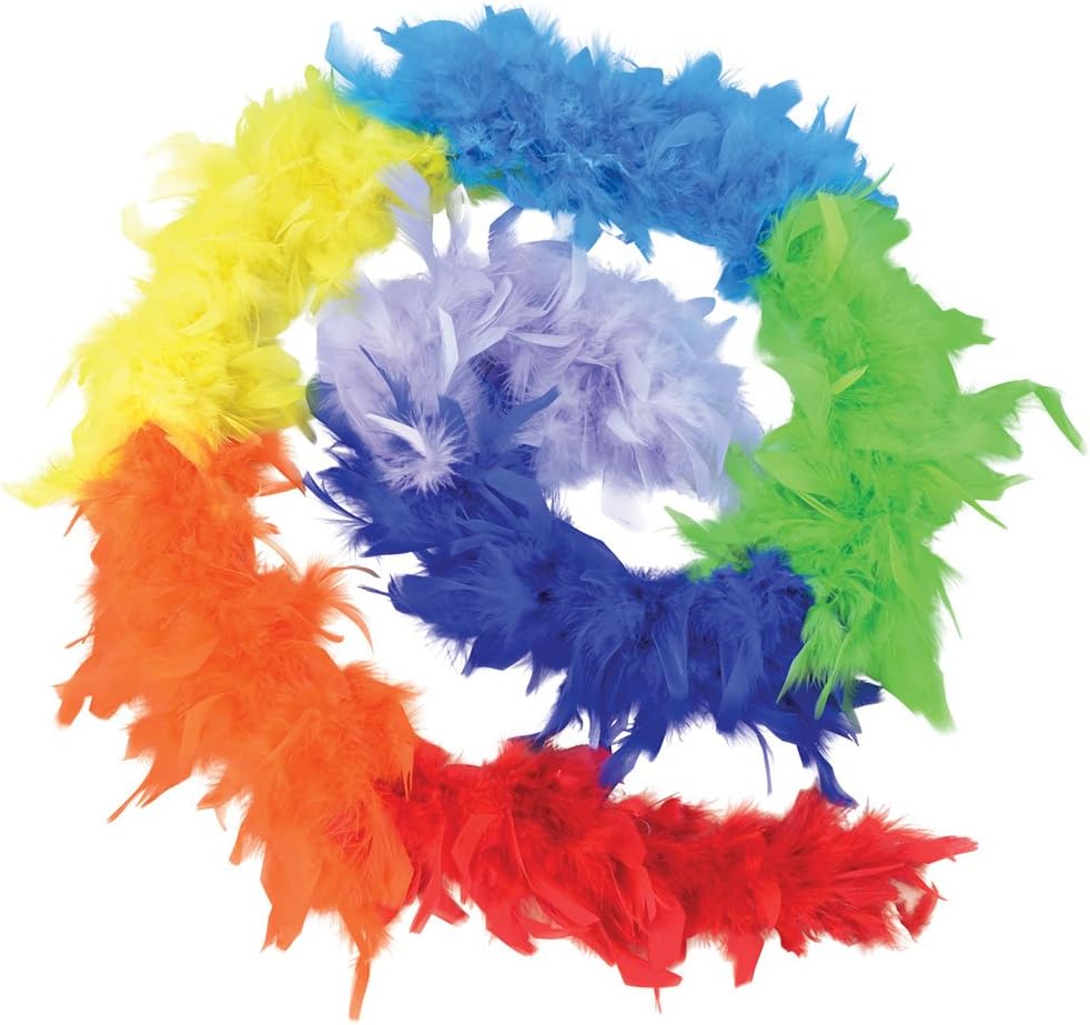 Bristol Novelty BA442 Rainbow Feather Boa For Women Multicolor