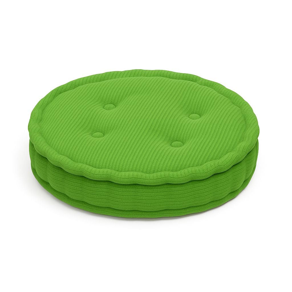 Soodie&Zuzu's Pack of 1 Booster Cushion Round Seat Pad 45x10cm, Thick 10cm Dining Chair & Armchair Cushion for Home, Office, Garden - Pain Relief Seat Pad for Elderly, Soft Polyester Cover (Green)