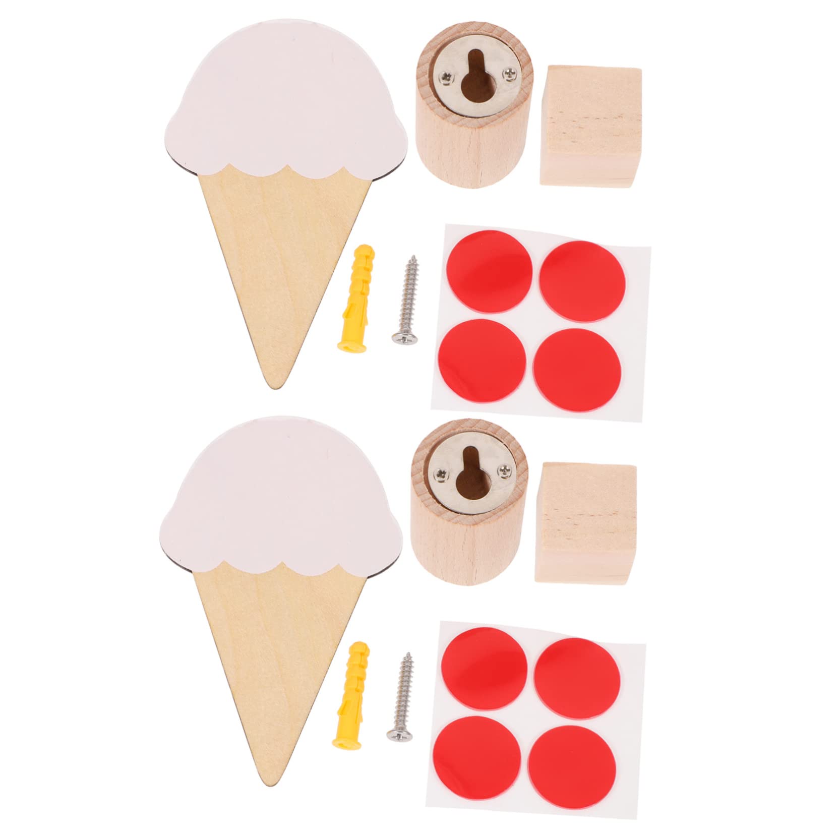 MAGICLULU 8juegos Ganchos De Multi-funcionales Para Pared De Colgadores De Decoración Infantil Para Habitaciones Sin Perforaciones Diseño De Helado