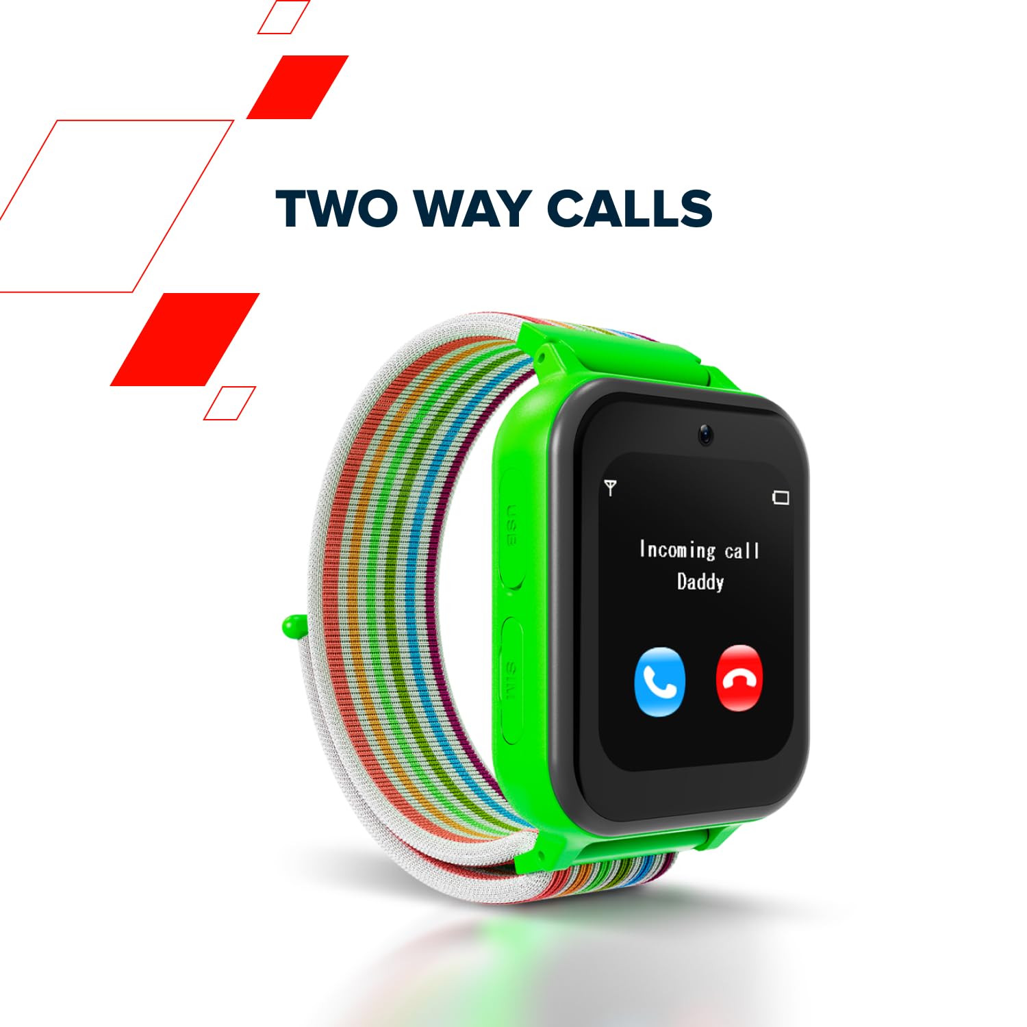 CANYON Alfie KW-37 Montre Intelligente pour Enfant avec écran IPS de 4,29 cm, Lecteur MP3, 16 Jeux, Appel SOS, Appareil Photo, SMS, Nano SIM, 512 Mo de mémoire, Vert