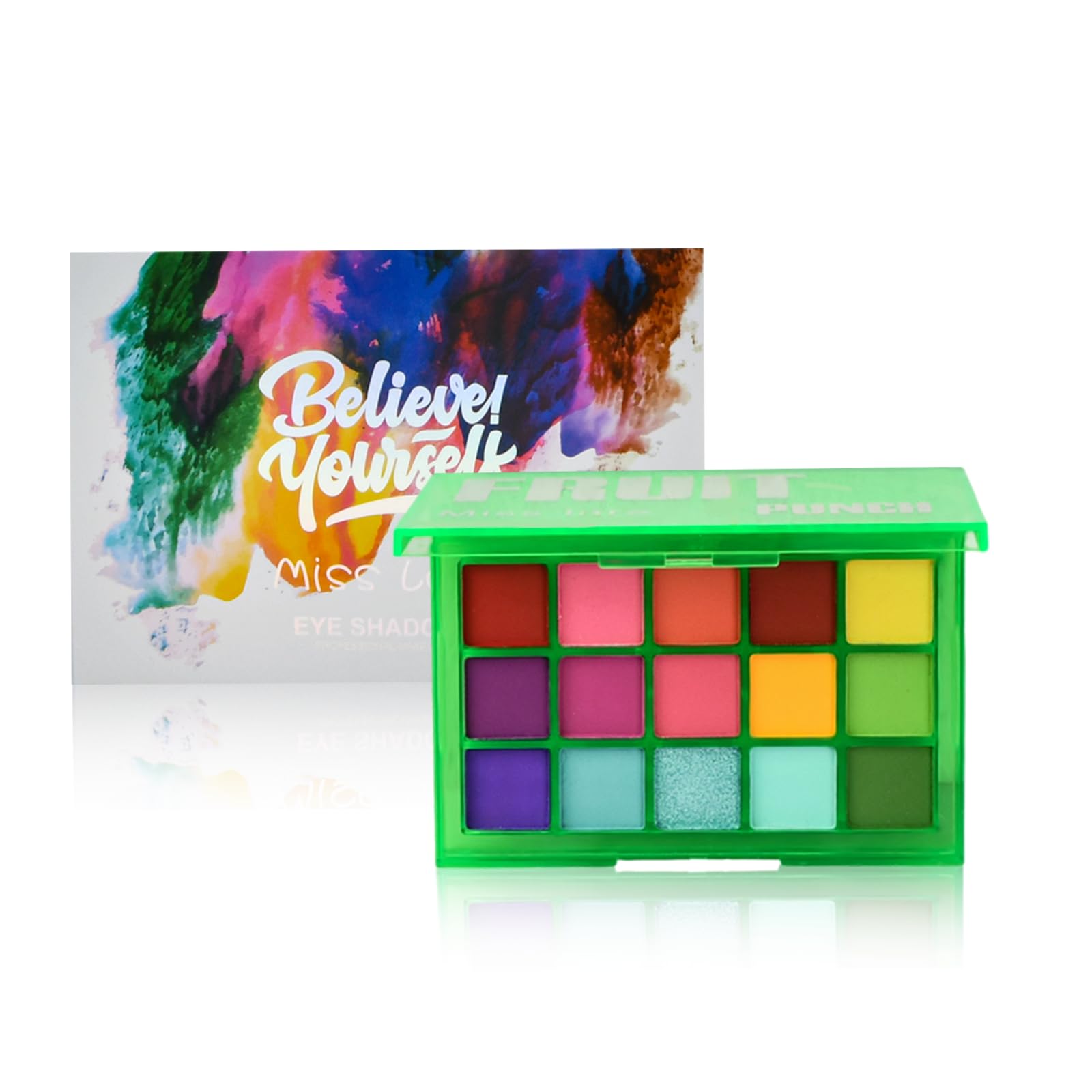 15 Colores Paleta de Sombras de Ojos, Paleta de Maquillaje de Ojos Multicolor, Paletas de Maquillaje de Larga Duración, Eyeshadow Palette Coloridas, Sombra de Ojos Brillantes y Mate, Makeup Palette