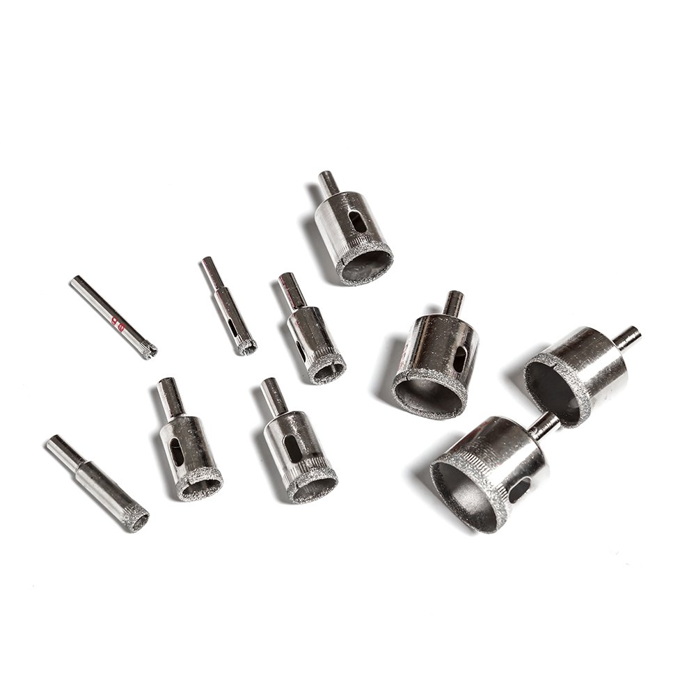 Image secondaire de Lot de 10 Foret Forage Trou Scie Trépan pour Céramique Verre Carrelage Grés 6mm-35mm