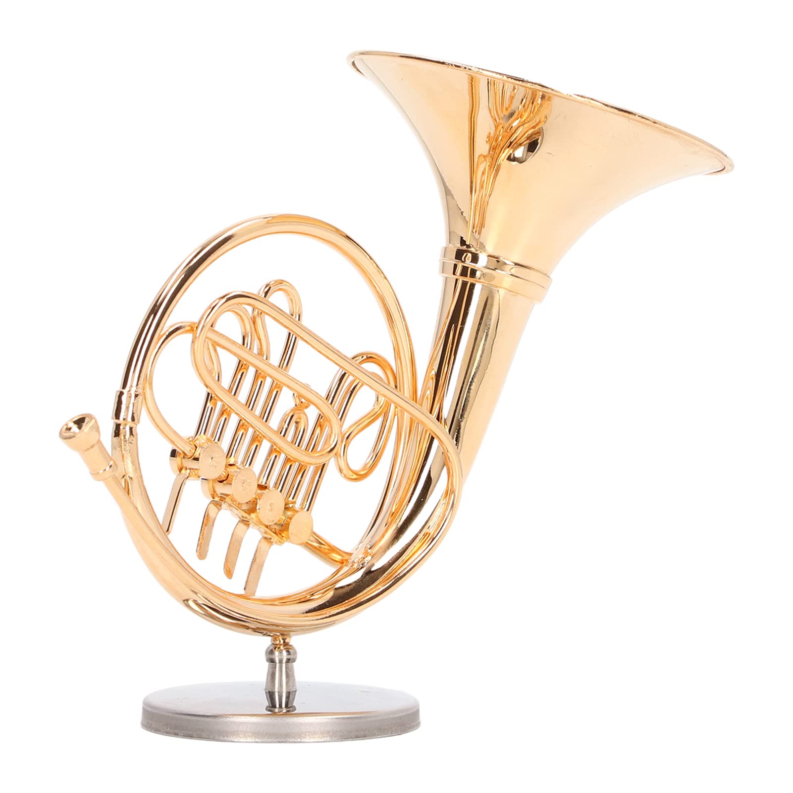 Strumento Musicale Decorativo Modello Corno Francese in Miniatura in Ottone per Case delle Bambole e Decorazioni Domestiche 4,7 Pollici