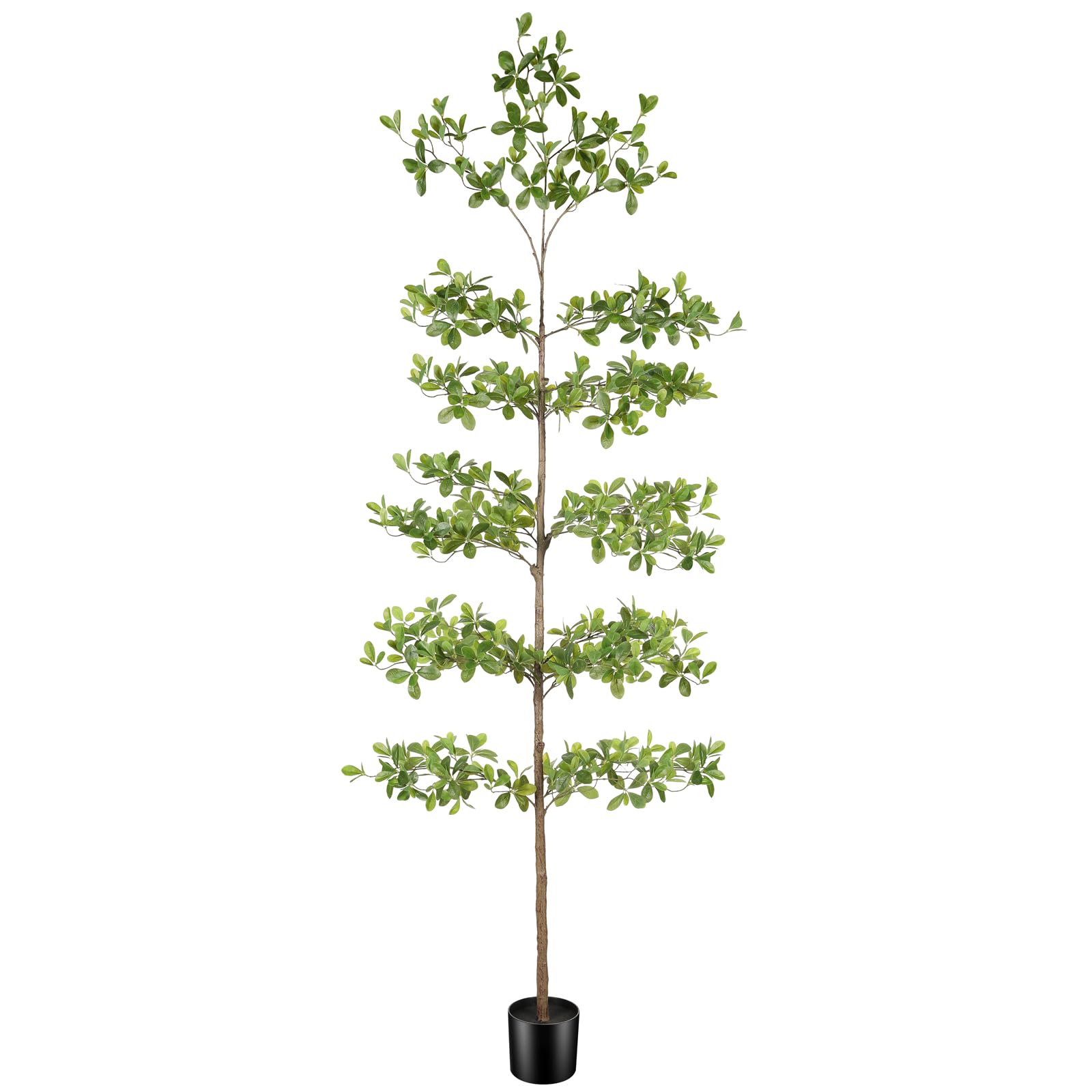 FEELEAD Faux Black Olive Tree 8FT