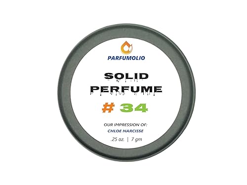 Solid Perfume #34 Inspired by Chloe Narcisse Women's Portable Non-Spill Fragrance Concentrated Long Lasting 7gm / 0.25 oz