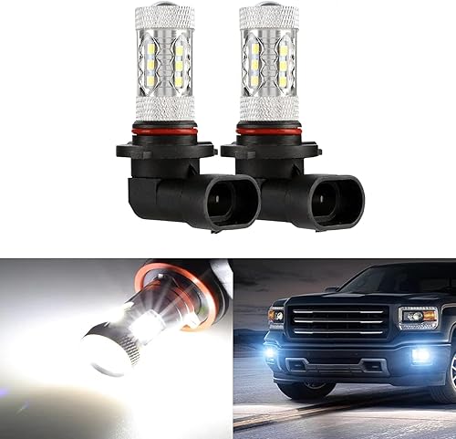 QODOLSI 2 bombillas LED antiniebla delanteras para automóvil, 12 V, 6000 K, iluminación de 360 grados, luces modificadas para vehículos, accesorios