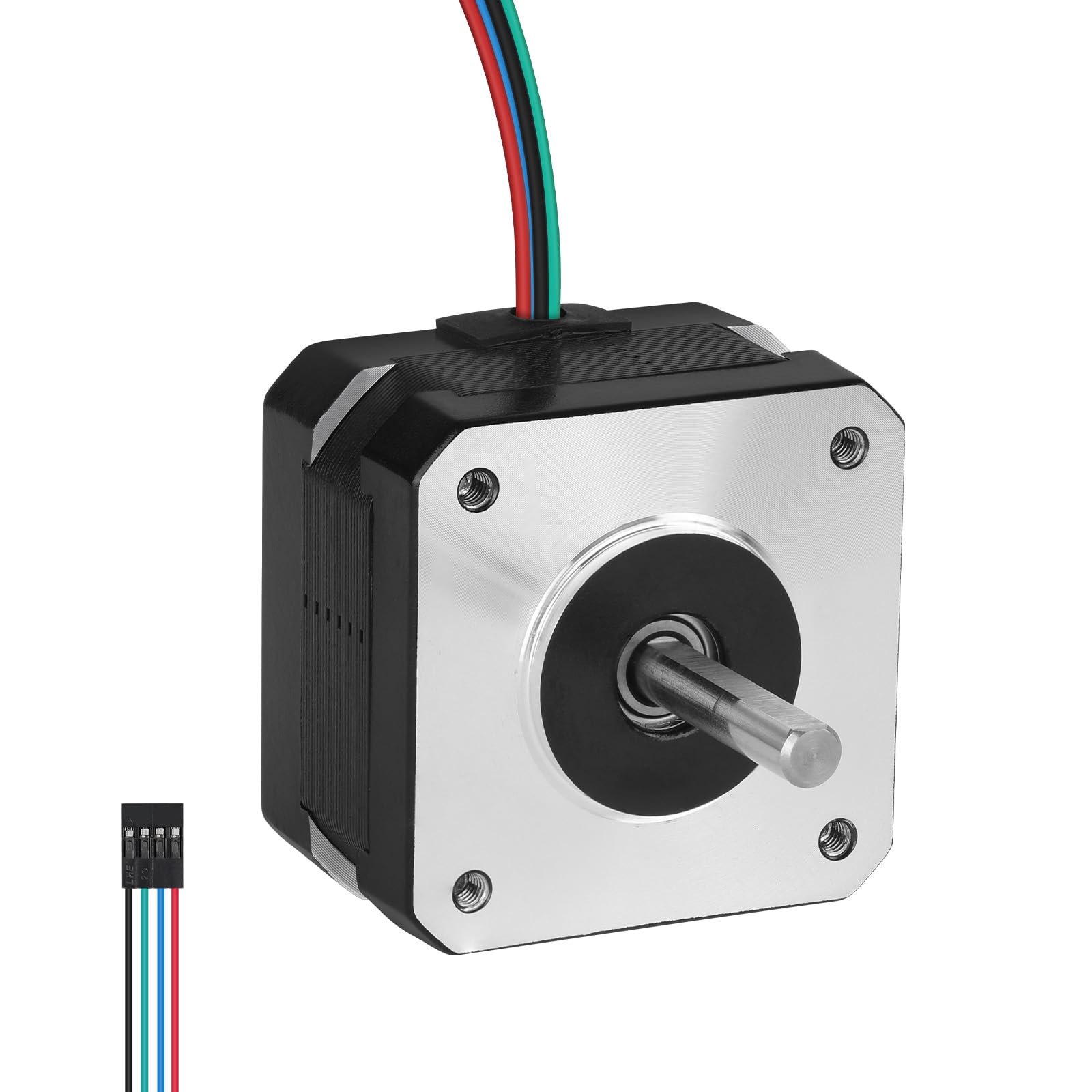 - Nema 17 Stepper Motor 1.8‌°‌ 2 Phase High Torque 0.28Nm(39.65oz·in) Bipolar 42x28mm 1.6A 1.6Ω 4-Wire Shaft 24mm φ5mm 42 Stepper Motor Cable 1M for 3D Printer DIY Robot CNC Machine