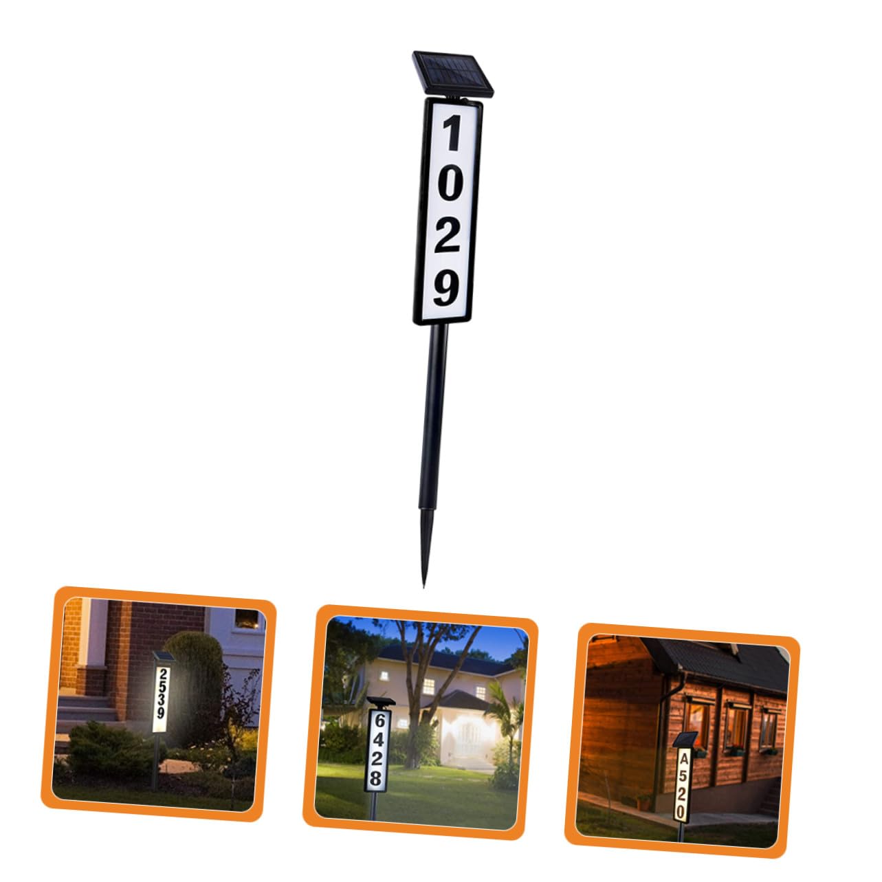 Luce Solare Esterno per Numeri Casa Lampada Giardino con Pannello Solare Facile Installazione Compatta e Decorativa per Indicazione Indirizzo Notturna