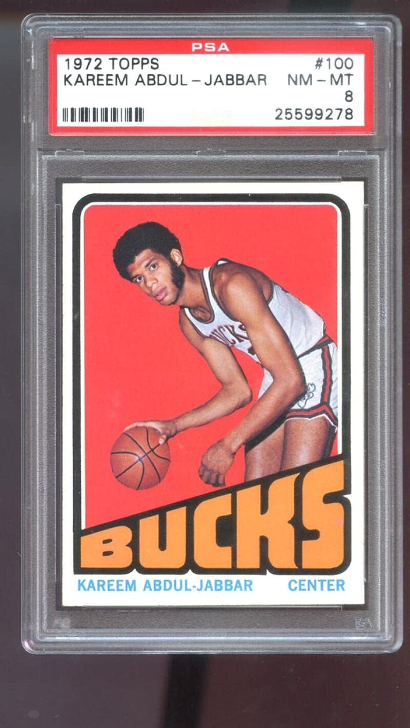 Amazon.com: 1972 Topps #100 Kareem Abdul-Jabbar PSA 8 Graded 