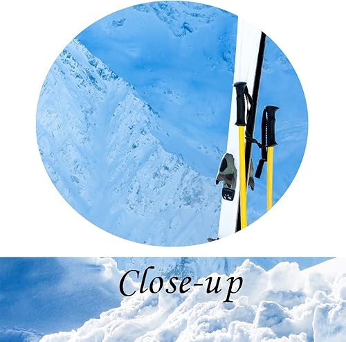 Miniatura 5 de KREATIVE ARTS - Impresiones en lienzo de 4 piezas, arte de pared, montañas de invierno y equipo de esquí en la nieve, paisaje, imágenes modernas