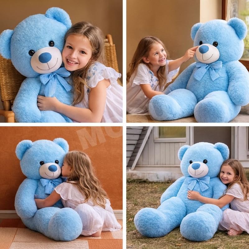 Image of MOSU Giant 6 Feet Blue Teddy Bear | Soft Plush Big Stuffed Toy for Girlfriend, Boyfriend, Kids & Women | Valentine Huggable Bear (6 Feet)