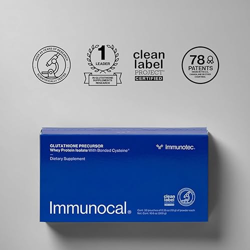 Miniatura 5 de Immunocal Precursor de glutatión – Aislado de proteína de suero de leche, apoyo inmunológico, antioxidante maestro, limpieza desintoxicante + salud