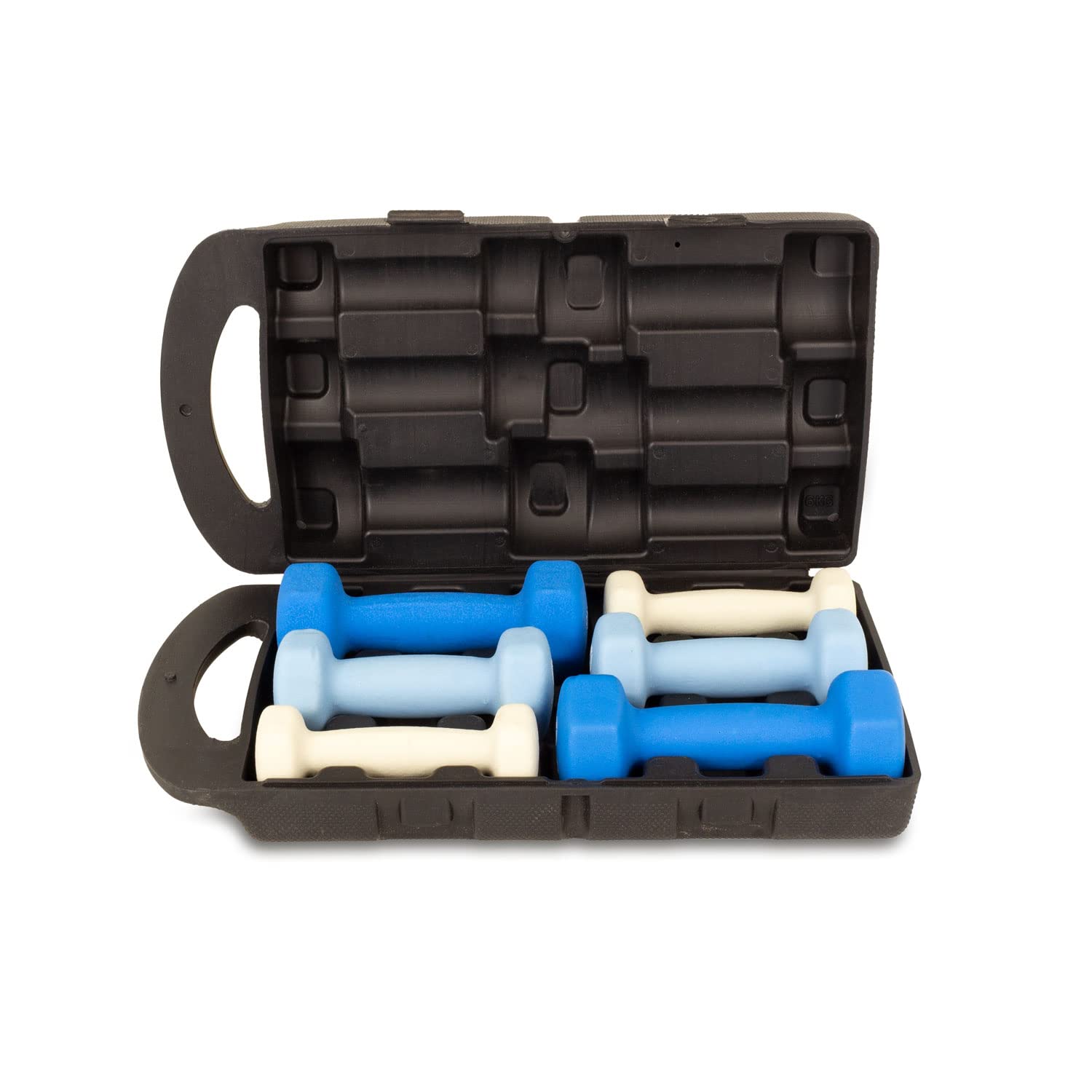 AFH Gymnastik Hanteln | 6 kg Set im Koffer | Neopren