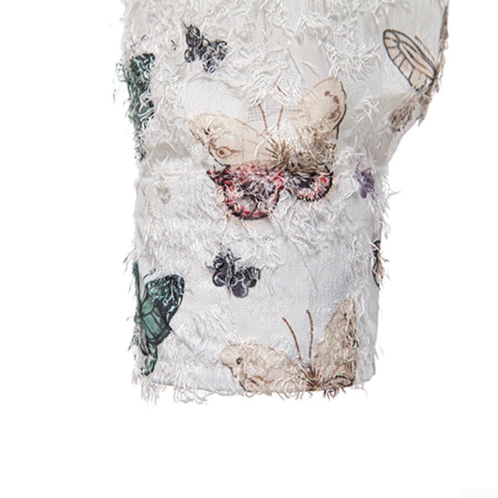 Chemise à manches longues à la mode avec motif papillon pour homme (Couleur L)