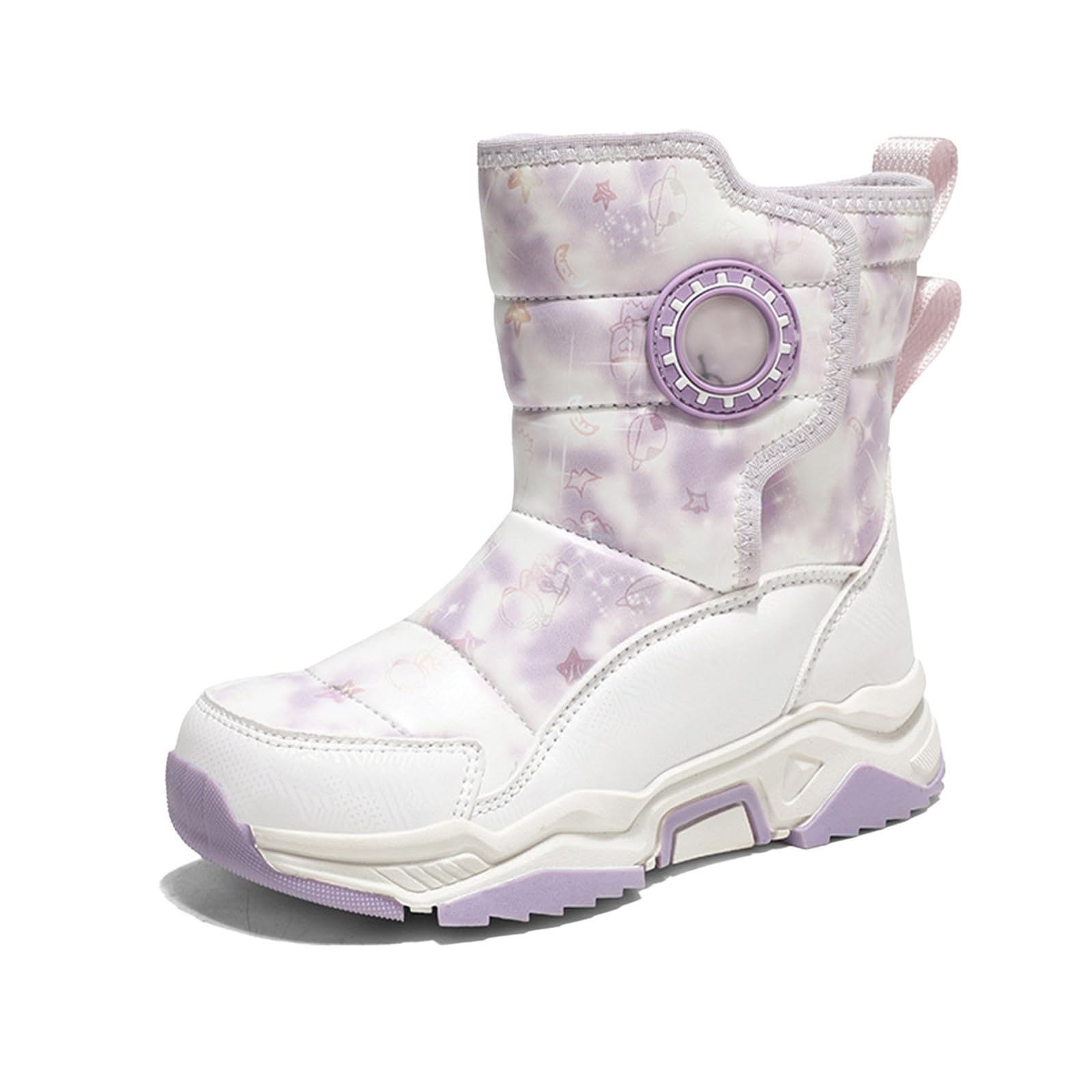 Generisch Kinder Winterschuhe Outdoor Schule Warme Schneestiefel für Jungen Mädchen (Light Purple, 36)