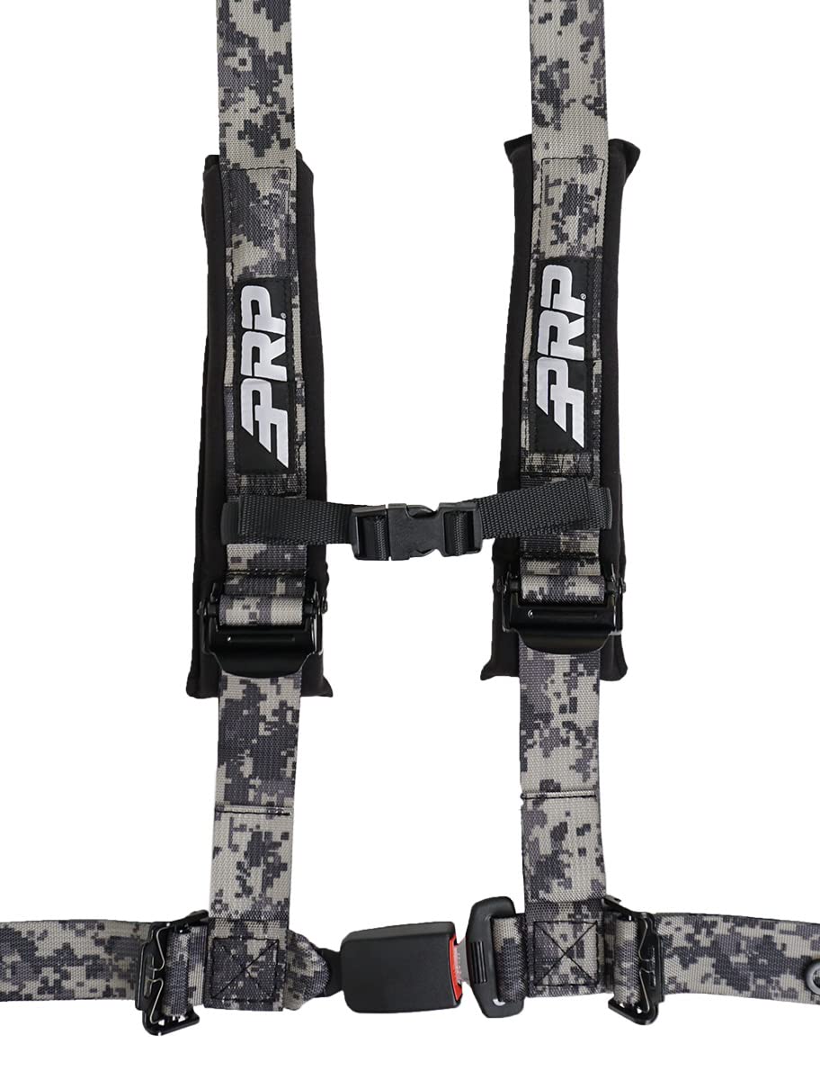 PRP 2'' SBAuto2 Camo 4 Point Off-Road Racing Harness 4.2 Automotive Style Latch Compatible with Polaris RZR / Can-Am Maverick X3 SXS UTV (Digital Camouflage)