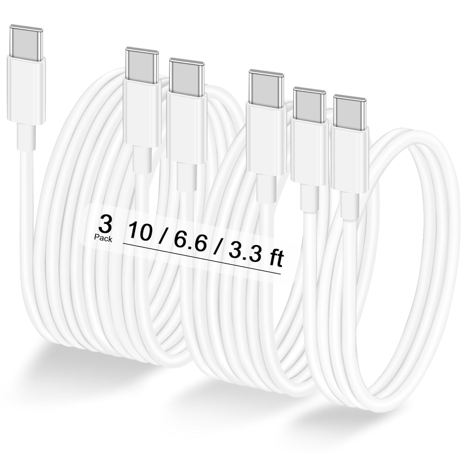i iwocoUSB C to USB C Cable 3Pack(1m+2m+3m), 100W PD Fast Charger USB Type C Data Cable for iPhone 15 Pro Max,iPad Pro, Apple MacBook Pro, Samsung Galaxy S23, Google Pixel 7/6