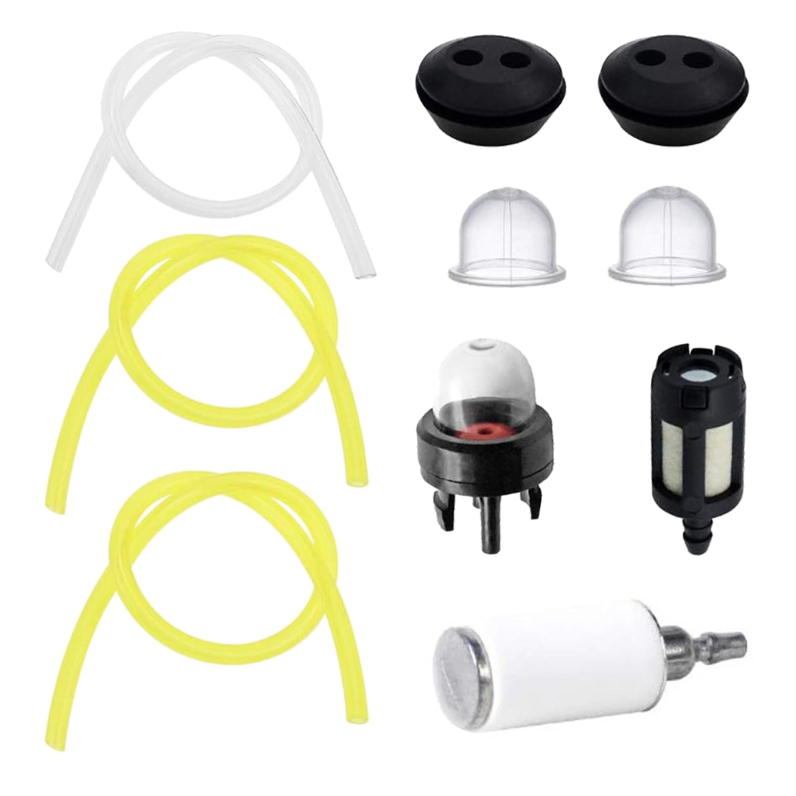 10 PCS Fuel Pipe, Universal Fuel Line Hose Tube, with Soft Pipe Filter Primer Bulb Pump, for Mower Strimmer, Garden Machine Fitting