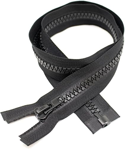 Miniatura 6 de YaHoGa 2 cremalleras separadoras #10 de 8 pulgadas para coser abrigo, chaqueta de invierno, cinta negra, cremalleras resistentes, cremalleras