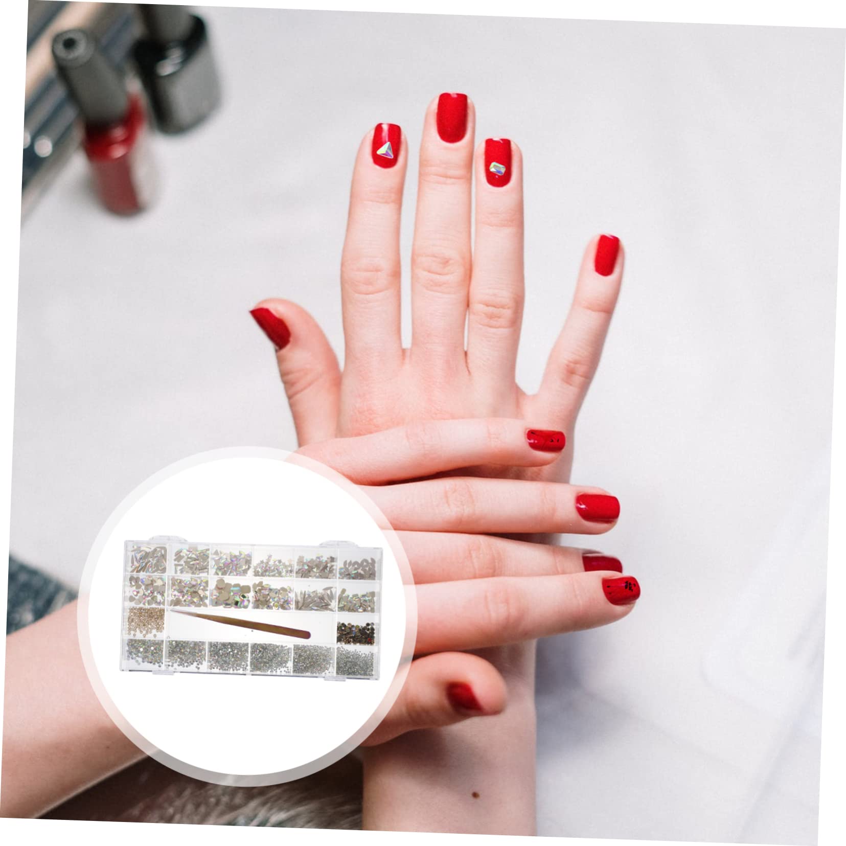 Scatola Strass per Unghie Strass per Nail Art Amuleti per Unghie Borchie di Diamanti Forniture per Unghie in Acrilico Amuleti per Nail Art Rivetti per Nail Art Accessori