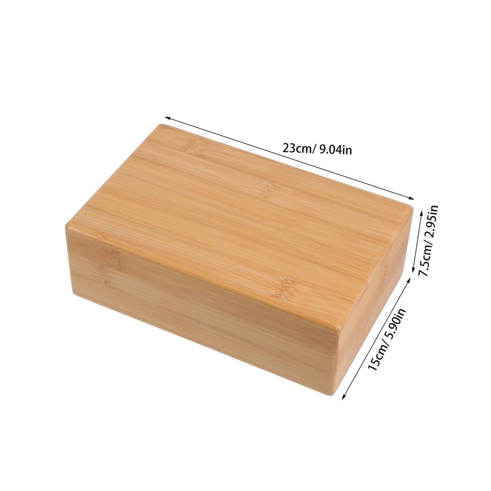 Ladrillo de Yoga de Bambú Natural con Superficie Lisa y Segura para Ejercicio de Yoga y Fitness en Casa, Herramienta Auxiliar para Pilates y Meditación