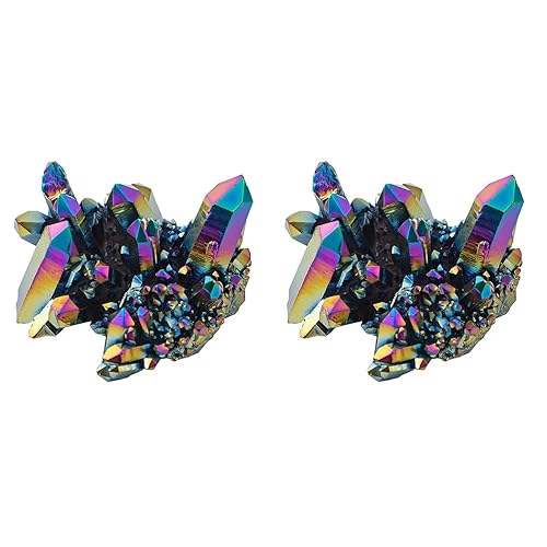 EXCEART Decoración de piedras naturales con chip de cristal curativo, adornos de cristales y piedras, racimo de aragonita natural, geoda drusa,