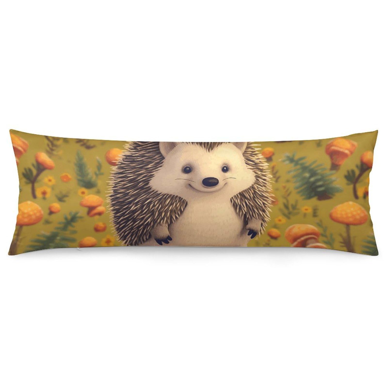 2 Pack Pillow Cases for Hair and Skin, Soft Breathable Pillow Case Covers with Hidden Zipper, Hedgehog Pillowcase 20"x54" Pillow Covers for Sleeping Gift