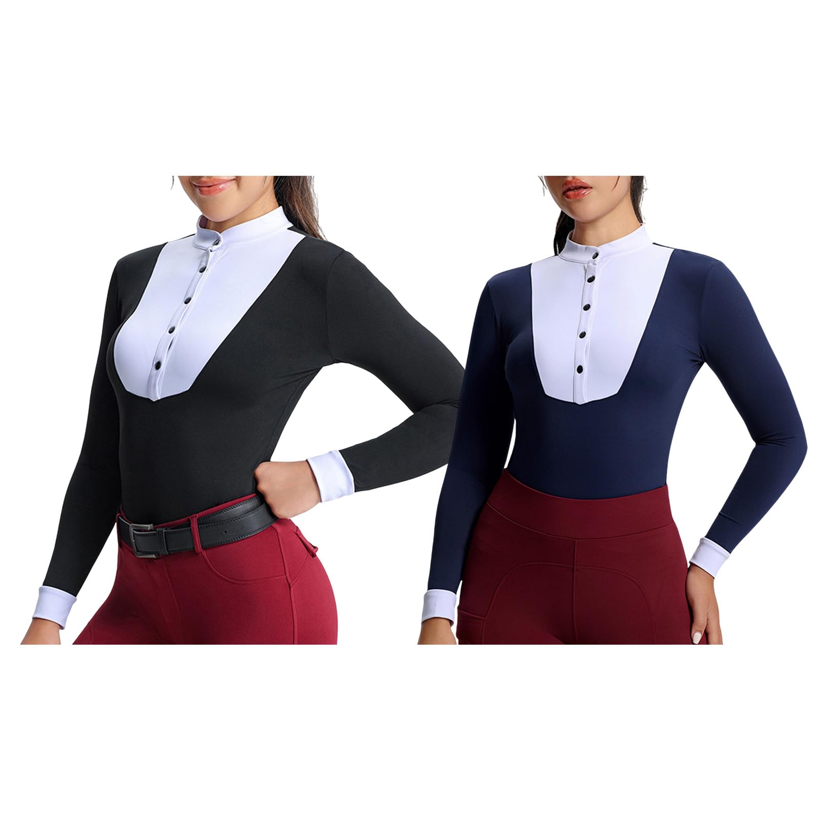 Camiseta de equitación para mujer, manga larga, para equitación, espectáculo de equitación