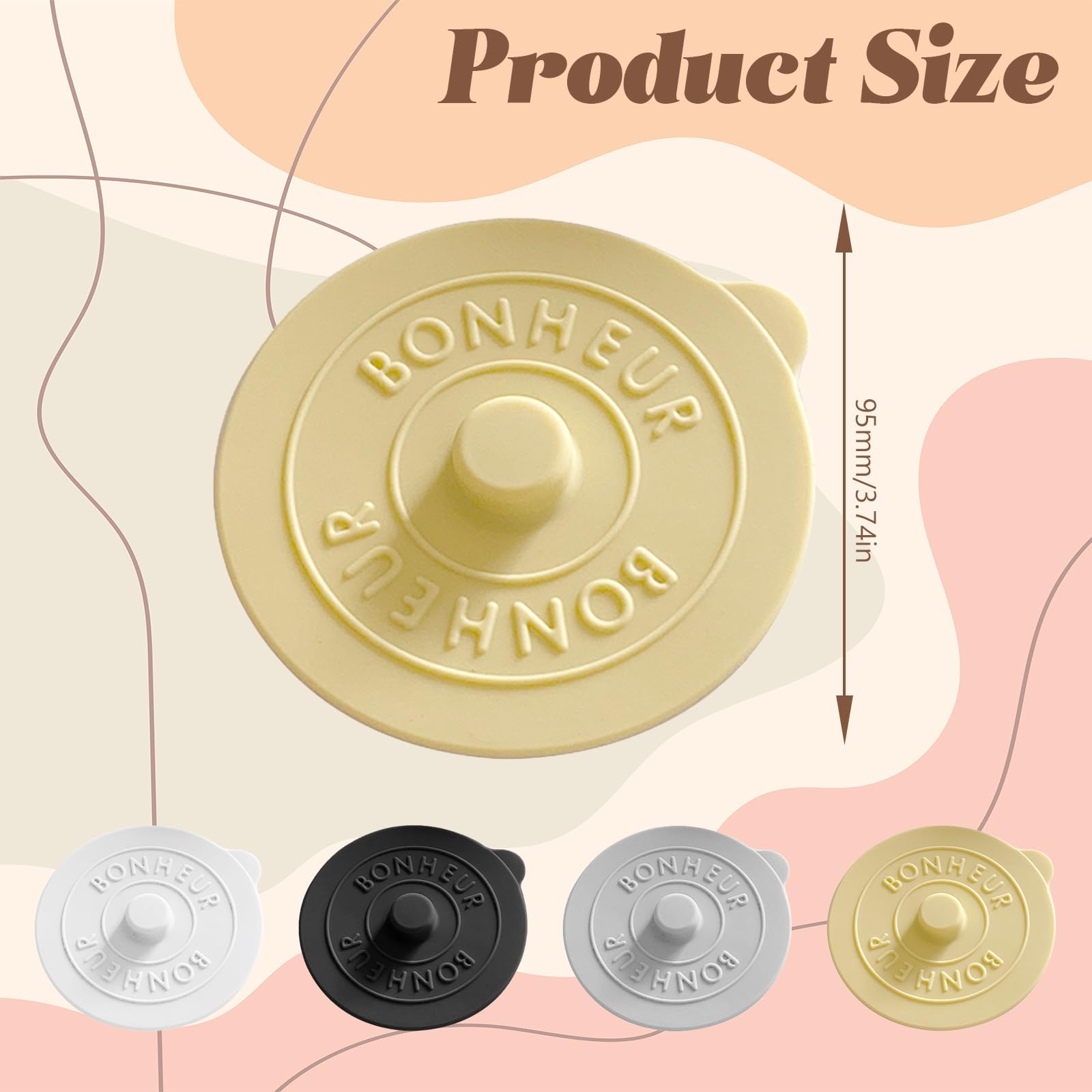 4 Pcs Creative Lid Cover Set, Silicone Lids for Bowls, Includes Cover for Curved Dish   and Lid Cover Styles in Yellow, Light Gray, White, and Black, Ideal for Kitchen and On-the-Go Use - Image 7 thumbnail