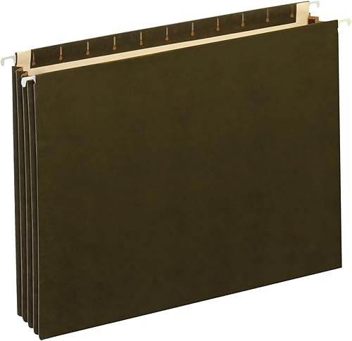 Office Depot® - Bolsillo para archivos colgantes con refuerzos de altura completa, expansión de 3 1/2 pulgadas, tamaño legal, verde estándar