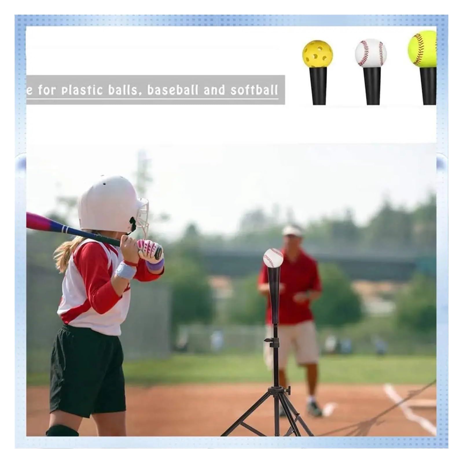 Béisbol Batting Tea de Golpe Trípode tee de bateo béisbol y sóftbol, ​​tee Goma Ajustable, trípode Entrenamiento, Equipo práctica